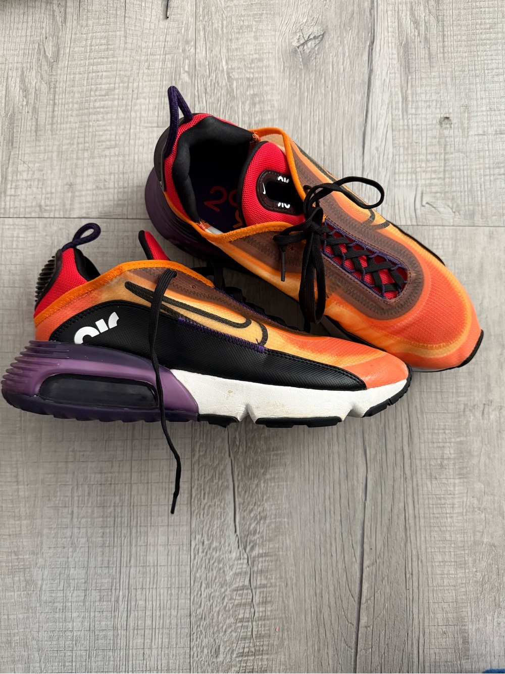 Nike Orange & Purple Running Sneakers with Black Accents